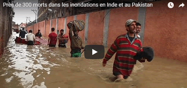 Près de 300 morts dans les inondations en Inde et au Pakistan